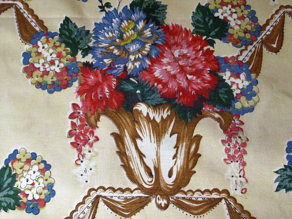 Victorian Greek Revival Barkcloth Era Vintage Fabric Yardage Art Deco Cotton 1930's Style 13YDS Avail!