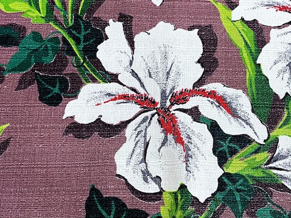 Shores of Honolulu 1940's Barkcloth Vintage Fabric Orig Salesman Sample Pillow Sampling