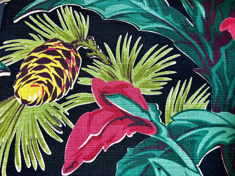 Barkcloth Tropical Christmas Vintage Barkcloth Fabric for the Pillow Makers!