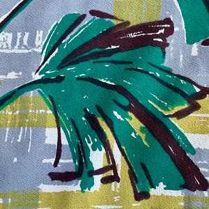1940&#39;s Polynesian TAHITI Island Leafy Abstract Plaid Barkcloth Vintage Fabric 9YDS Avail.