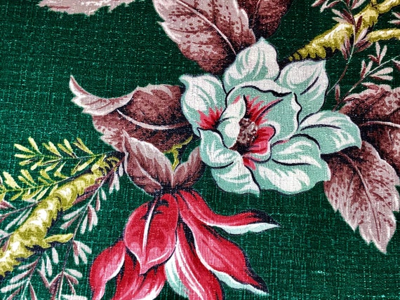 Southern Magnolias Barkcloth Vintage Fabric New Orleans Retro 1940's Home! 8YDS Avail.