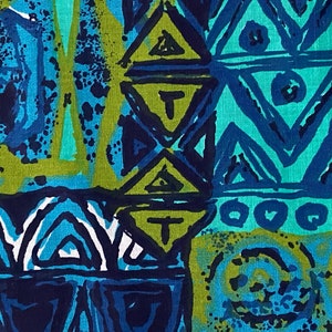 60&#39;s California Cotempo TIKI SURFER Vintage Fabric Yardage Drapery 3YDS Avail.