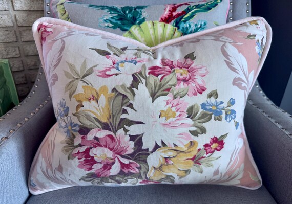 Olive Mae 1930's Pink Roses Shabby Chic Victorian Vintage Fabric PILLOW