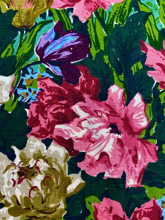 40's Hollywood Glam Floral Vintage Fabric HUGE Salesman Sample Orig Old Stock Yardage