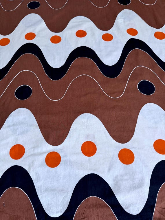Psychedelic Verner Panton Inspired Brutalist 1970’s Danish Mod Vintage Fabric 10YDS Avail.