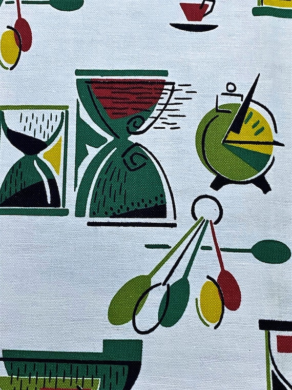 Joan Miro Kitchen Suspension CHAOS Vintage Fabric Mid Century Atomic Kitsch Yardage 7YDS Avail.