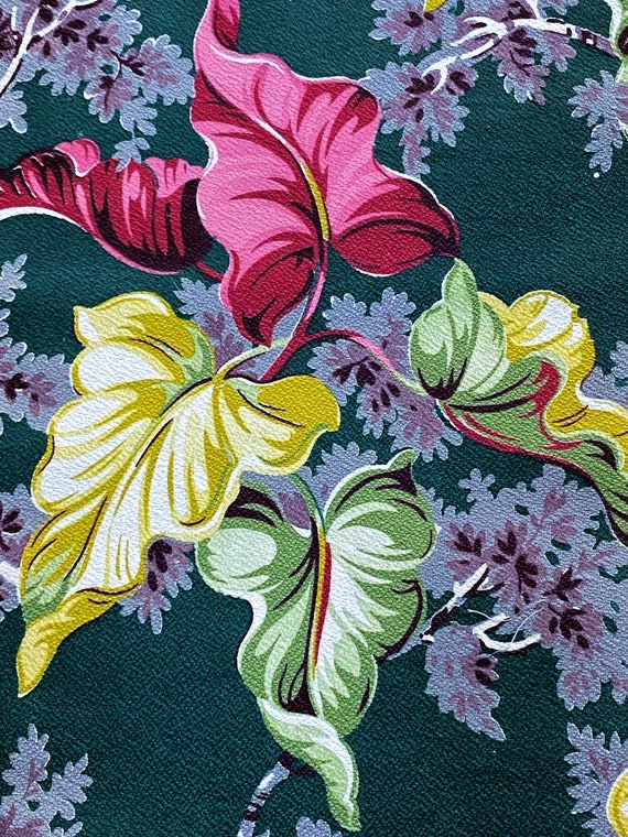 1930’s Candied Tropical Leafery Barkcloth Vintage Fabric for Upholstery Pillows Home Decor 7YDS Avail.