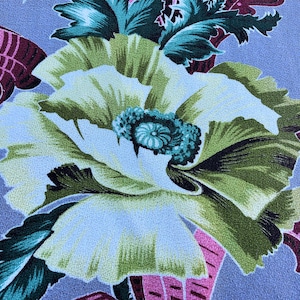 Jewel of South Beach Barkcloth Vintage Fabric Drape Curtain Iconic Tropical Style! 2 Avail.