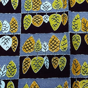 2YDS Biomorphic Leaves &quot;Perspective Collection&quot; Barkcloth Vintage Fabric Unused 50&#39;s Yardage