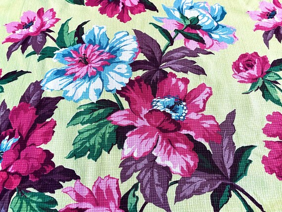 Copa Cabana Chartreuse Barkcloth Vintage Fabric Yardage Dorothy Draper esque 8YDS Avail BTY