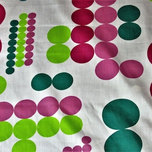 Zsa Zsa meets RHODA 1968 Op Art Vintage Fabric Yardage 1960&#39;s Polka Dots