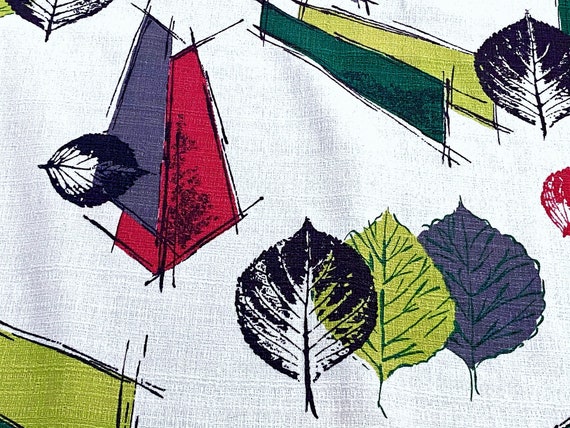 Kinetic Biomorphism Scultural Mobiles Barkcloth Vintage Fabric Atomic Mid Century Space Age