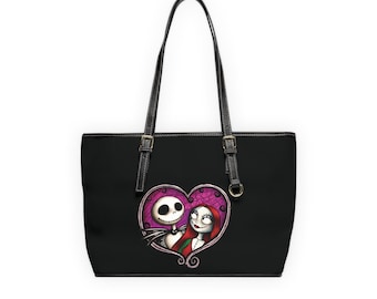 Jack and Sally Eternal Love Christmas | Black Shoulder Handbag Large