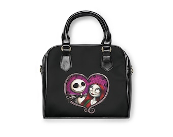 Jack und Sally Ewige Liebe Weihnachten | Schwarze Schulter Handtasche Small