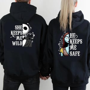 Jack and Sally Eternal Love Christmas Couples Full Zip Hoodies