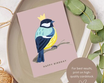 Tarjeta De Felicitación De Cumpleaños Para Abuela, Diseño De Colibrí Multicolor Para Abuela, Feliz Cumpleaños A