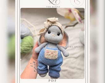 Amigurumi Bunny Crochet Pattern Zojka PDF English Polish Plush Rabbit Doll Pattern Cute Bunny Toy DIY Zoja the Bunny bunny