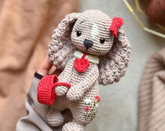 Valentina Puppy Handmade Crochet Puppy Amigurumi Dog Collectible Crochet Animal Handmade Gift