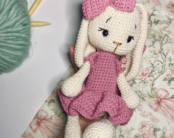 Personalized crochet Bunny Handmade Girl or Boy