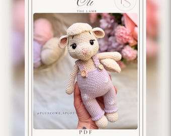 Oli the Lamb Crochet Pattern PDF Amigurumi Lamb Plush with Photo Tutorial English and Polish Crochet Sheep