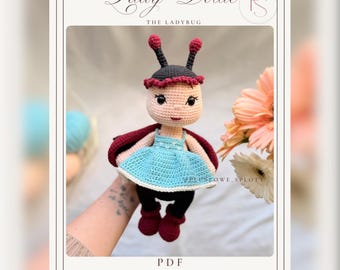 Lady Dottie Ladybug Amigurumi Crochet Pattern - Cute Handmde Toy Tutorial Crochet Ladybug Pattern PDF Mrs. Dot