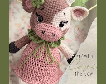 Covi the Cow Amigurumi Crochet Pattern – PDF DIY Plush Toy Tutorial Step by step crochet cow pattern