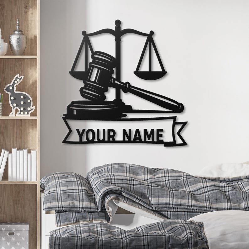 Personalized Scales of Justice Metal Wall Art: Attorney Law Office Wall ...