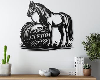 Custom Horse Name Metal Sign: Farmhouse Barn Wall Decor, Equestrian Gift