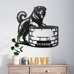 Custom Kangal Dog Metal Sign, Personalized Wall Art, Anatolian Shepherd Decor, Turkish Dog Gift, Pet Name Sign