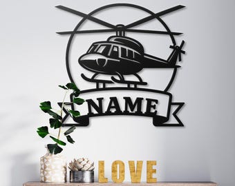 Personalisiertes Metallschild Hubschrauber: Luftfahrt, Pilot Geschenk