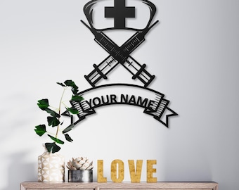 Personalized Nurse Metal Wall Art: Custom Healthcare Hero Gift Decor