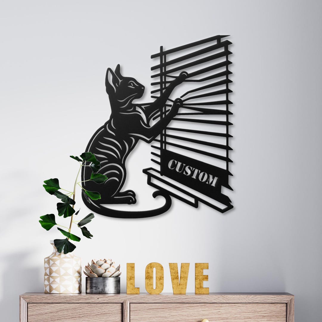 Custom Cornish Rex Metal Sign Funny Peeking Cat Wall Art - Etsy
