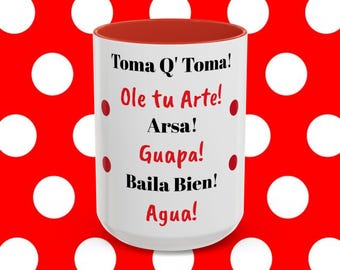 Tazza in ceramica per flamenco, tazza Jaleos Flamenco, tazza da tè per danza spagnola, tazza da caffè per amanti del flamenco, articoli per bevande a tema danza, regalo per appassionati di flamenco