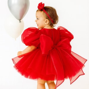 Rode jurk voor babymeisje, kerstoutfit, feestjurk peuter