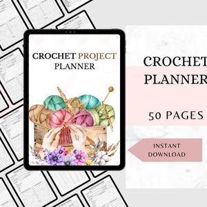 Printable Crochet Project Planner, Editable Crochet Organizer, Crochet Planner, Crochet Patterns and Supplies, Crochet Business Planner