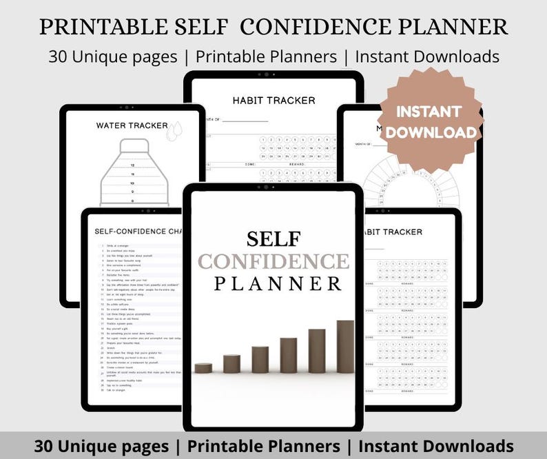 Printable Self Confidence Planner | Self Care Worksheet Digital ...
