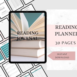 Reading Planner Bundle Printable, Reading Journal Printable, Reading Challenges, Reading Log, Book Review, Goals, Books To Read, 8.5X11inch