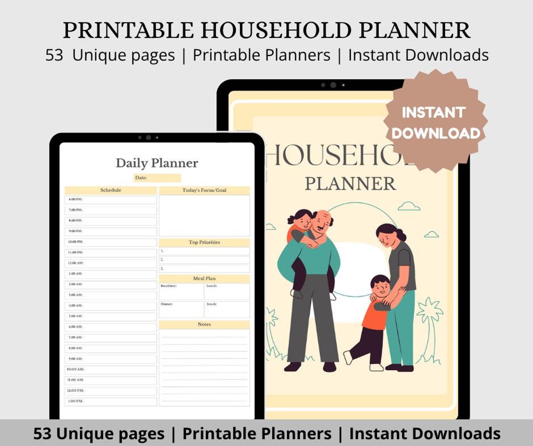 Household Planner | Printable Household Management Binder | Household ...