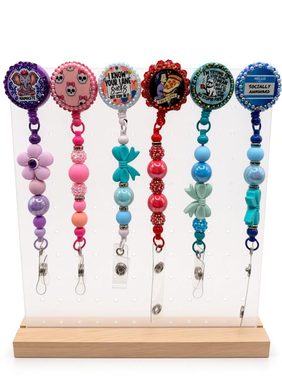 Funny Sarcastic Beaded Badge Reels