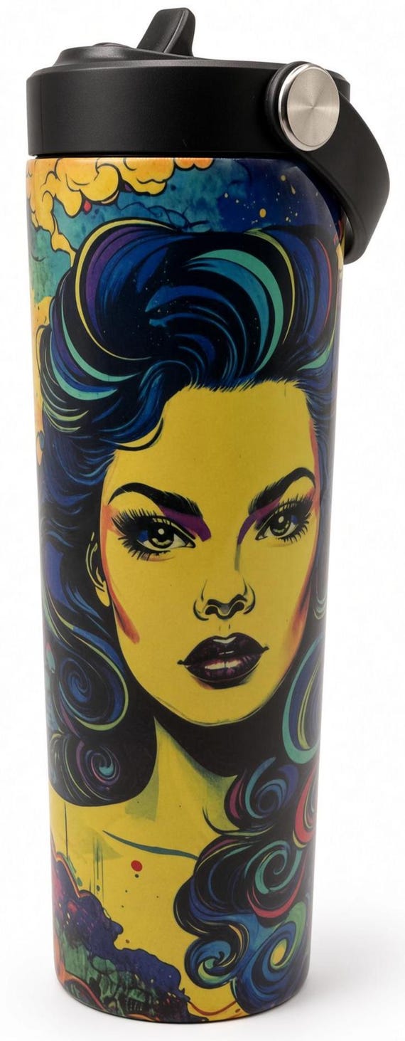 Vibrant Comic Style Girl Tumbler