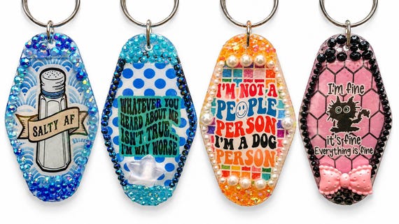 Sassy Bedazzled Motel Keychains