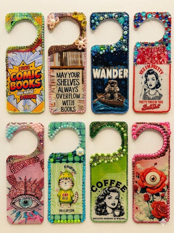 Handmade Book Lover Door Hanger