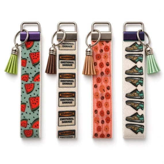 Funny Meme & Trendy Sneaker Wristlet Keychains