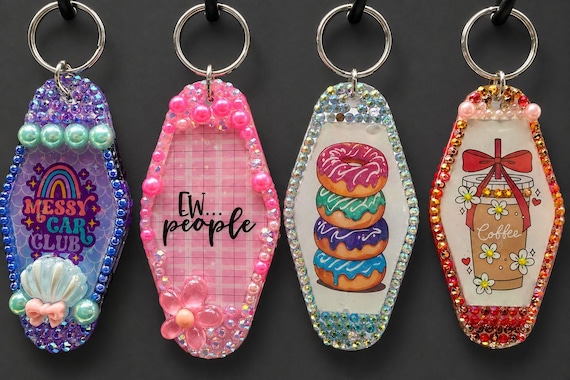 Trendy Rhinestone Motel Keychains