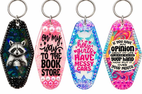 Trendy Rhinestone Motel Keychains