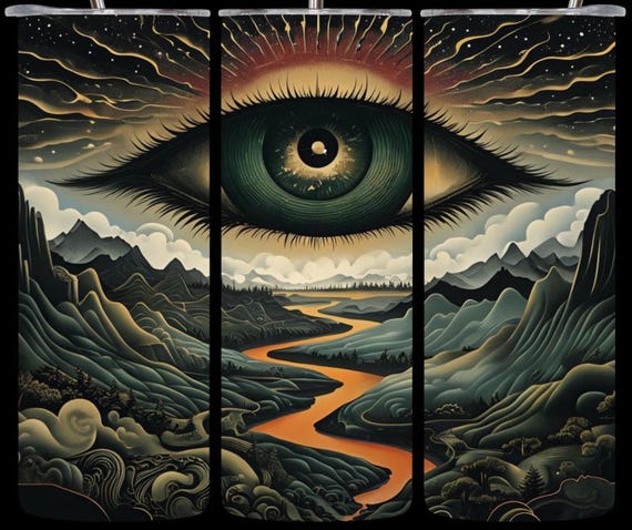 Surreal Eye Mountain Landscape Insulated Water Bottle