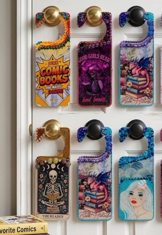 Handmade Book Lover Door Hanger