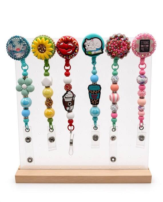 Nurse Fuel & Floral Beaded Badge Reels