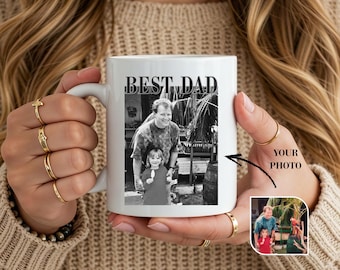 Custom Photo Coffee Mug Birthday Gift, Personalized Gift for Dad, Father's Day Gift for Best Dad, Valentine's Day Gifts, Mug with Picture