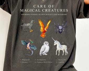 Magical Creatures Shirt, Magical Wizard Shirt, Bookish Gift, Book Lover Gift, Witchy Tee, Magic Wizard School Top, Magical World